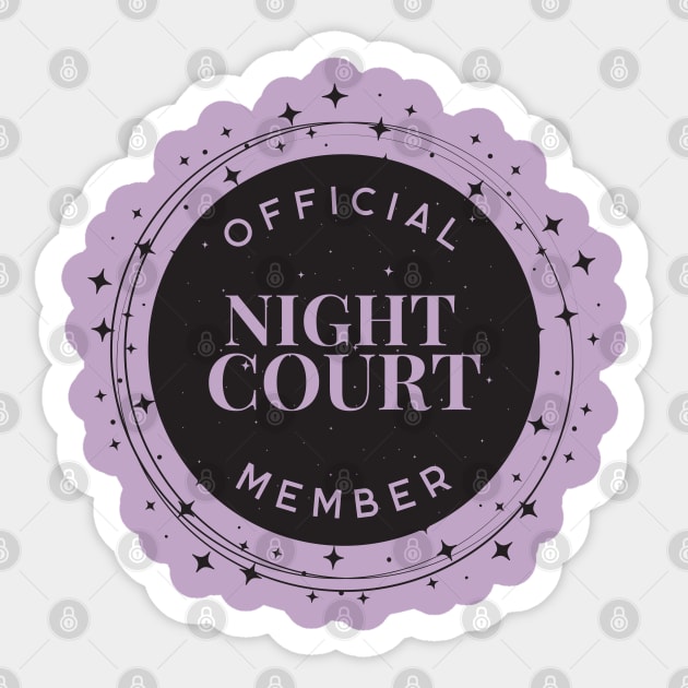 Official Night Court Member Acotar Book Lover, SJM Book A court of thorns and roses, Bookish Fantasy Sticker by JDVNart